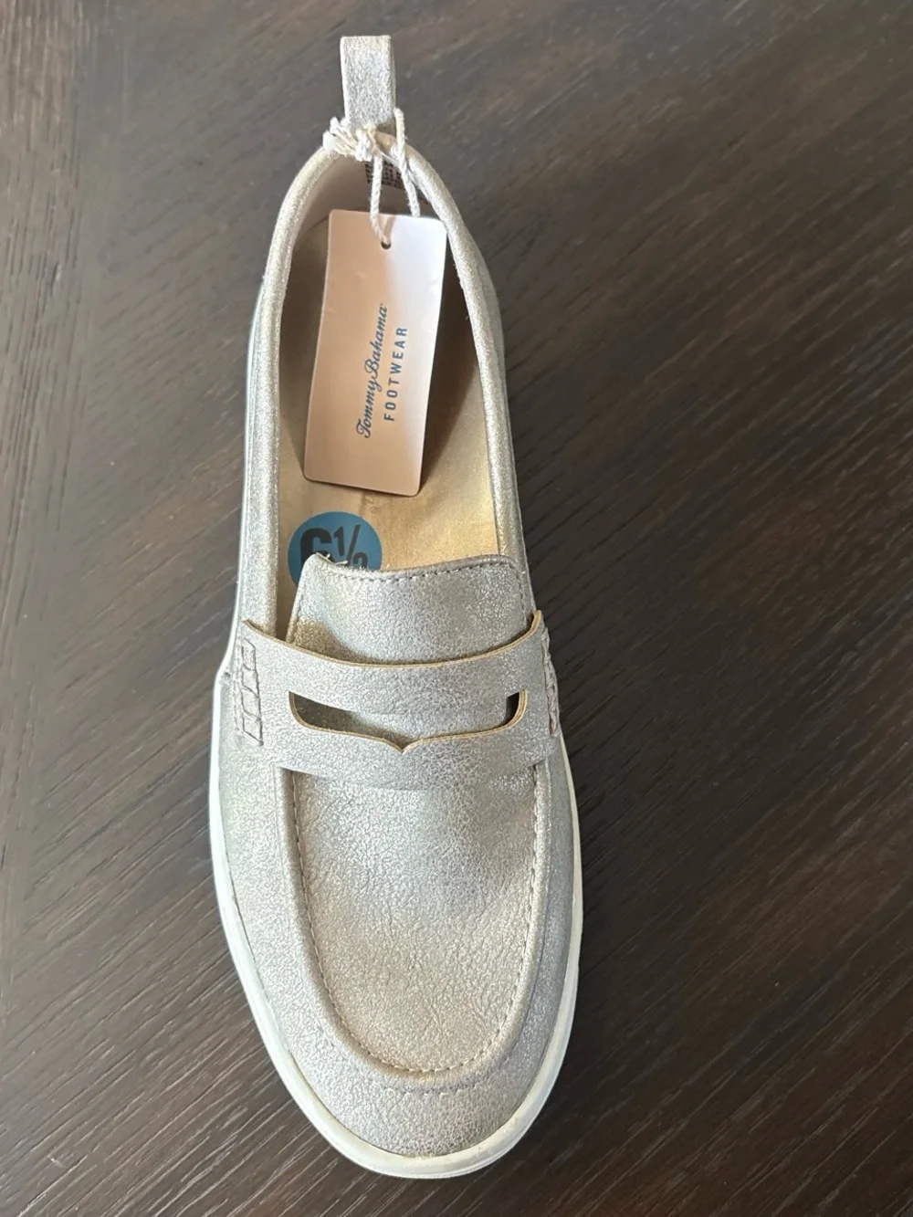 Tommy Bahama Metallic Silver Slip-On Loafers for Women